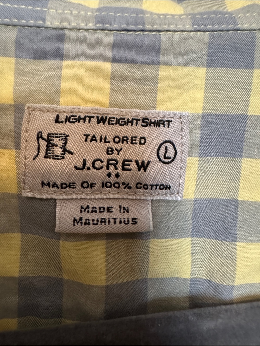 J. Crew light blue and yellow Gingham Button-Down Shirt - Picture 2 of 8